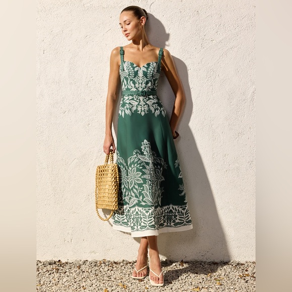 Commense Dresses & Skirts - Commense Baroque Floral Belted Maxi Dress